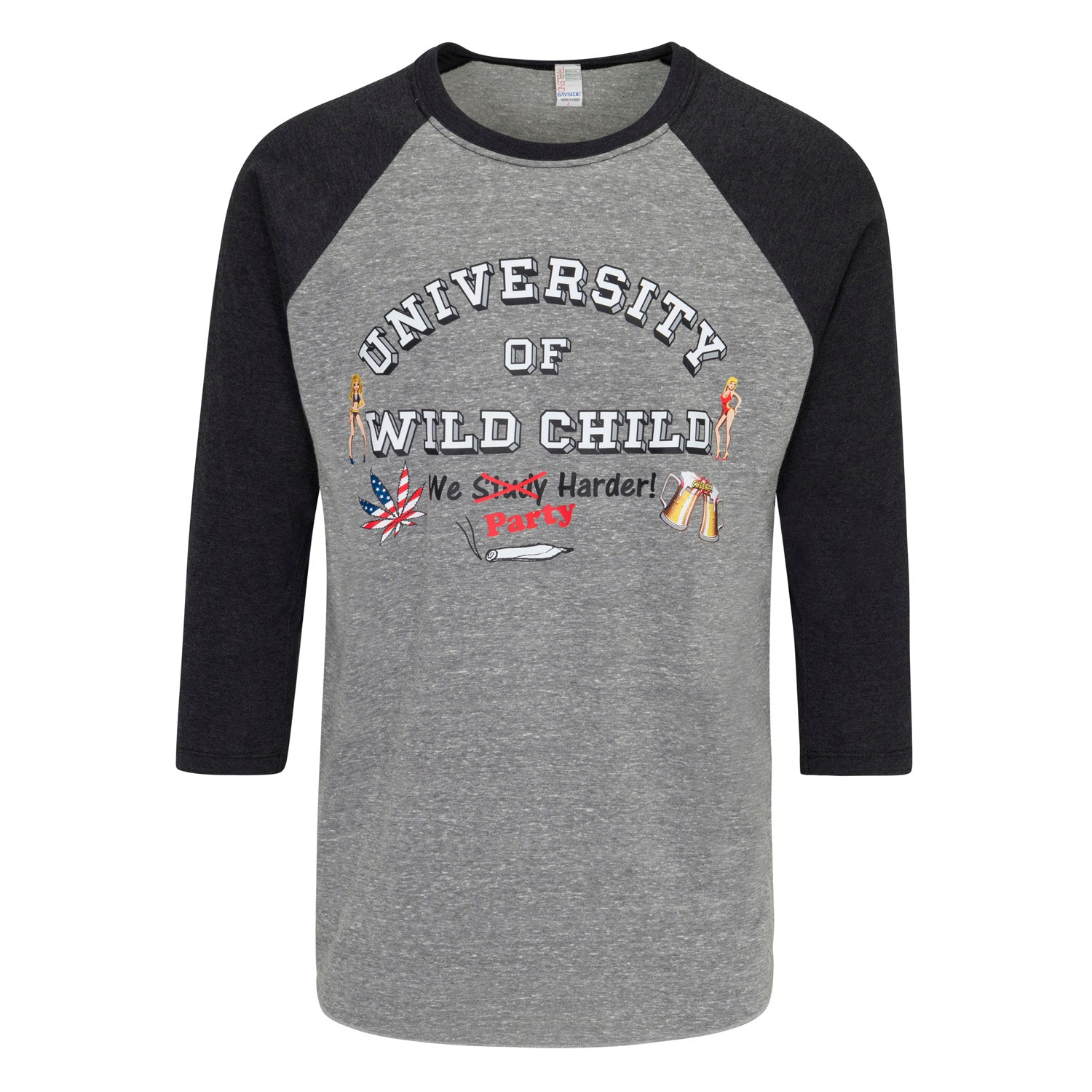 Bayside  Three-Quarter Sleeve Raglan T-Shirt